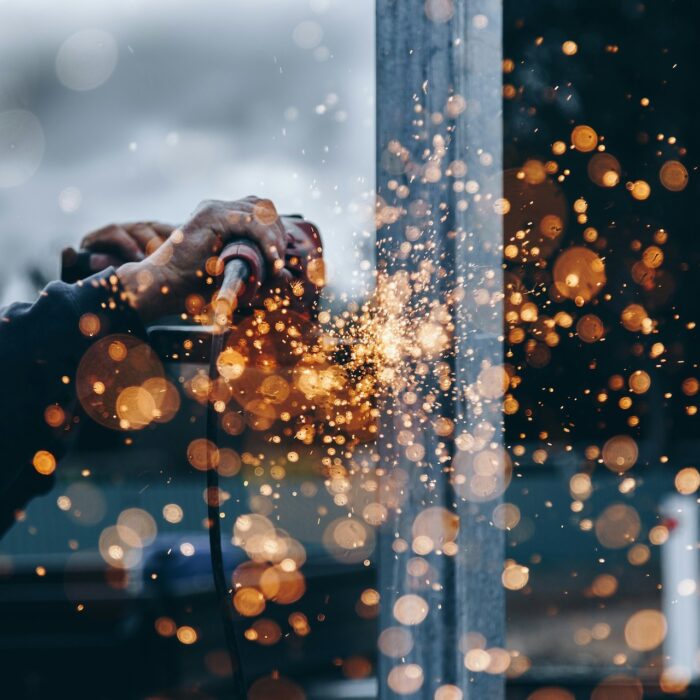 man working on steel for meadows engineering steel fabrication services